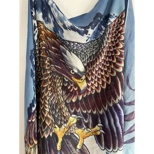 Shovava Bald Eagle Soft Wearable Art Bird Wings Shawl Scarf Hand Painted 76x44”